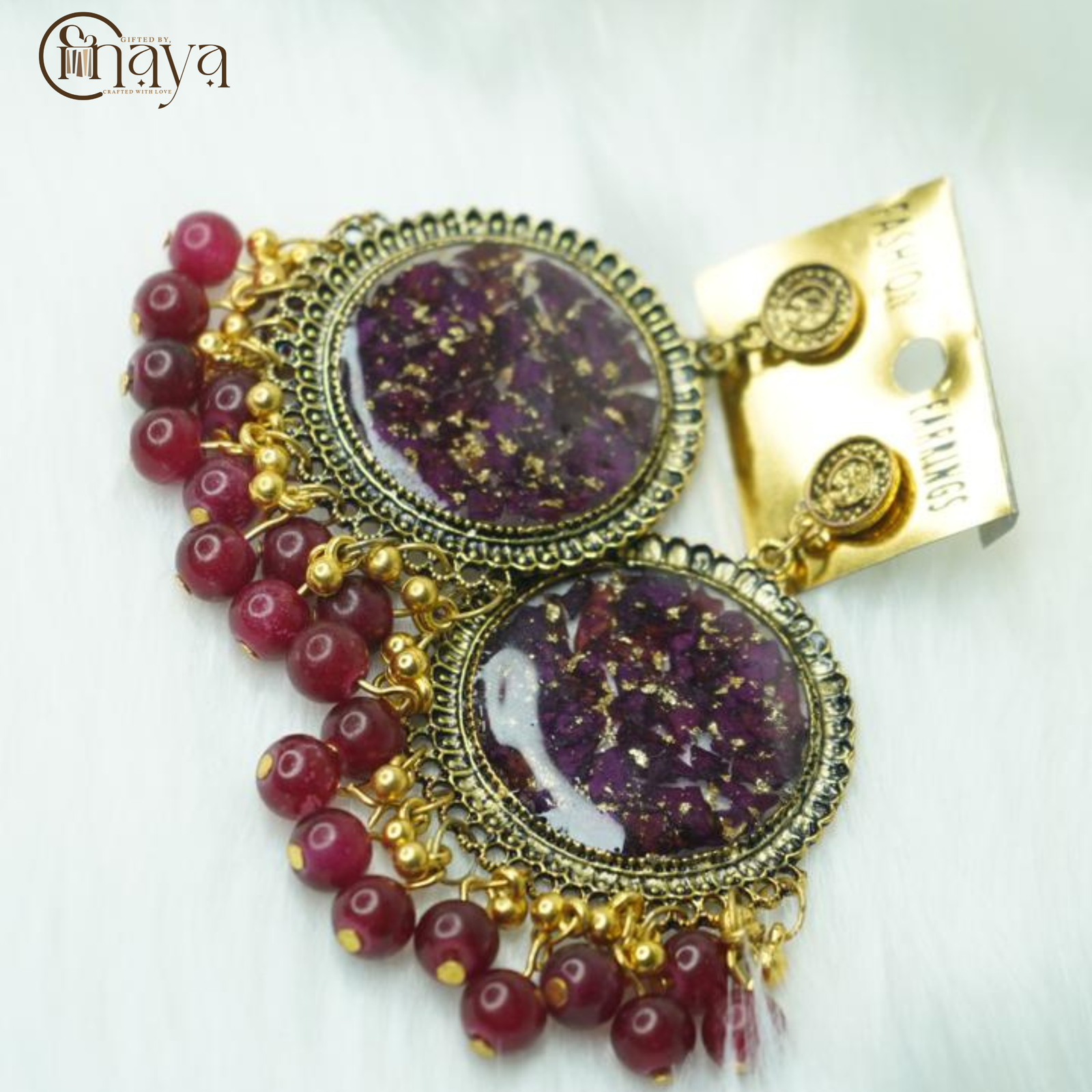 Handcrafted resin earrings